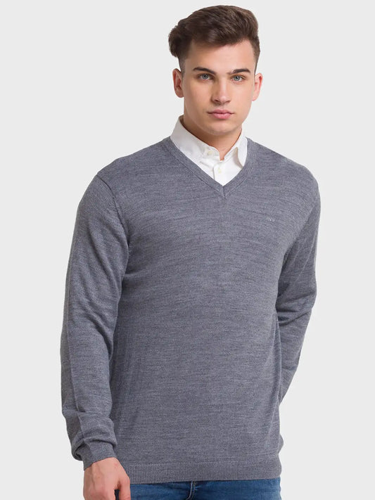 Men Tailored Fit Green Sweater