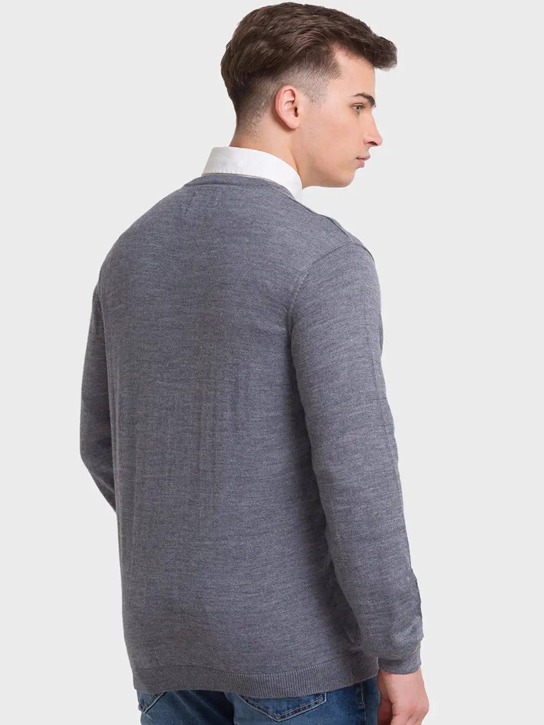 Men Tailored Fit Green Sweater