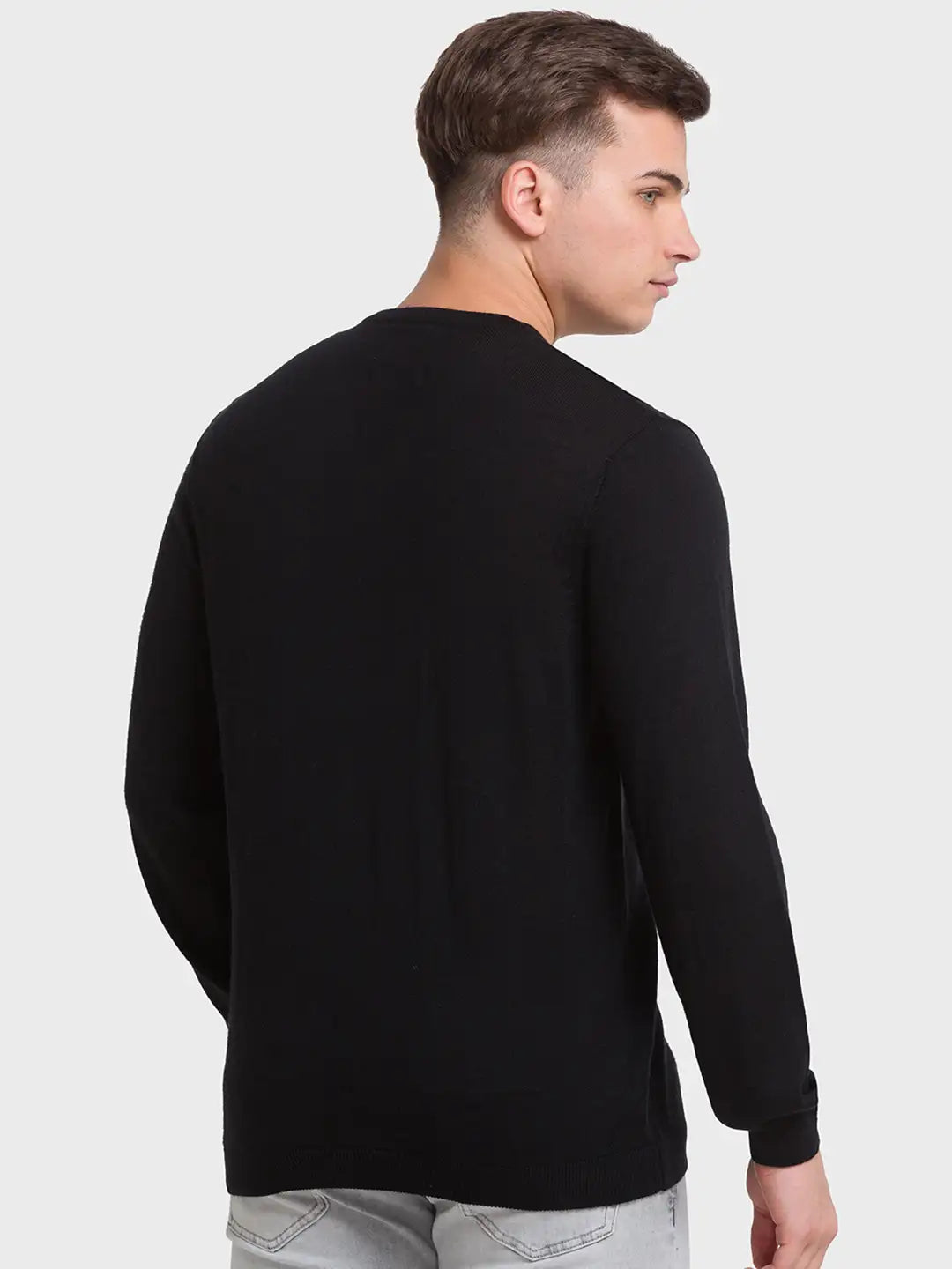 ColorPlus Men Brown Solid Classic Wool Blend Sleeveless Sweaters