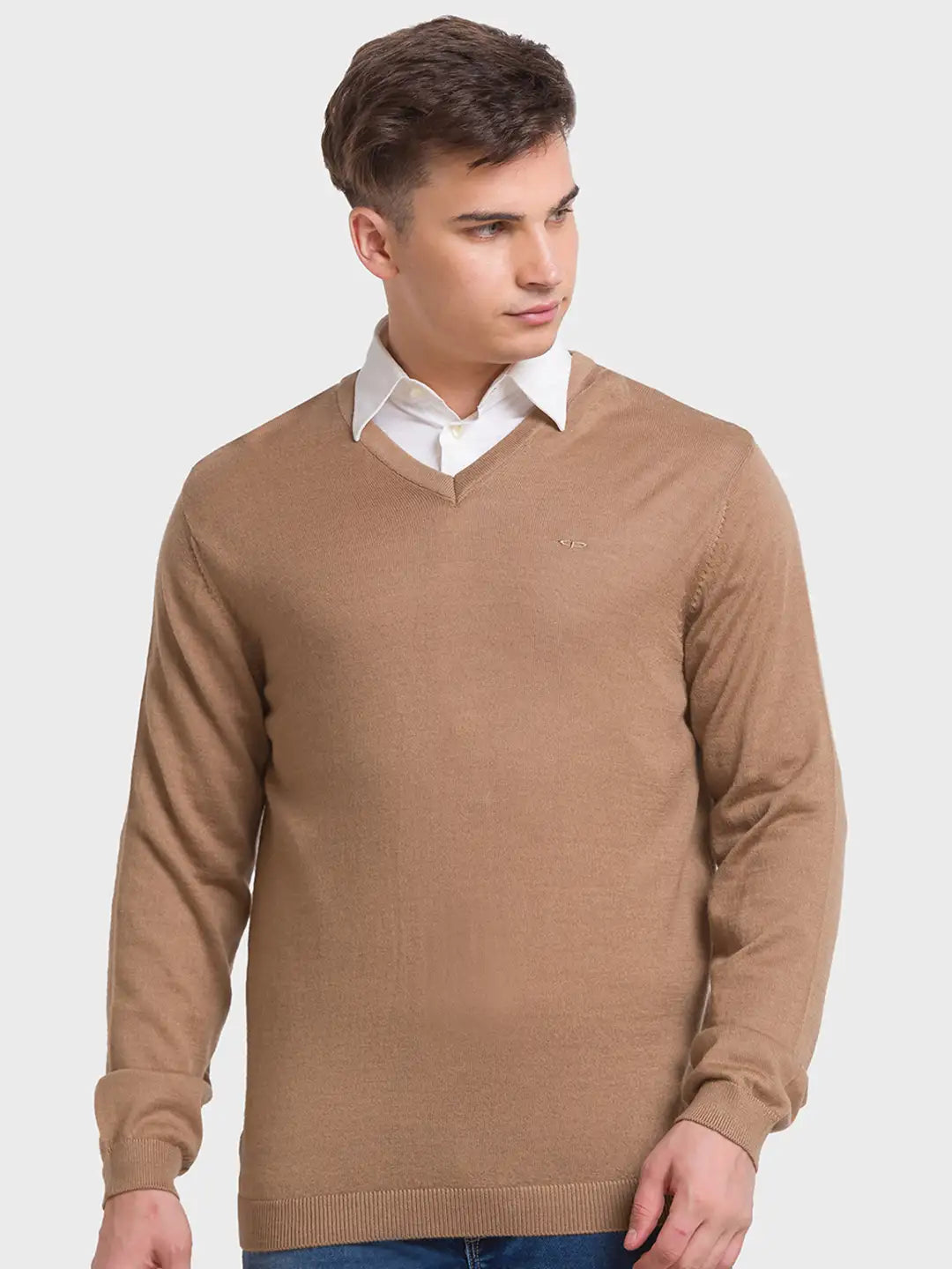 Men Tailored Fit Red Sweater