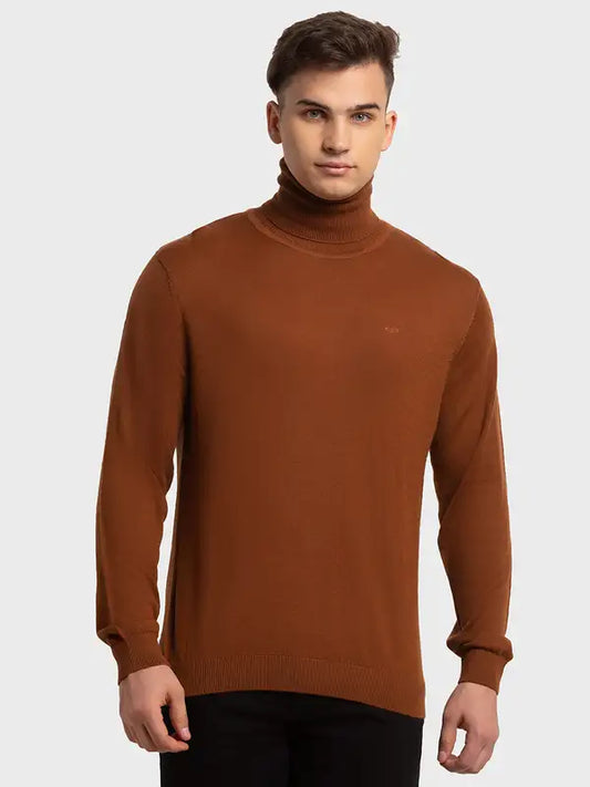 Men Tailored Fit Violet Sweater
