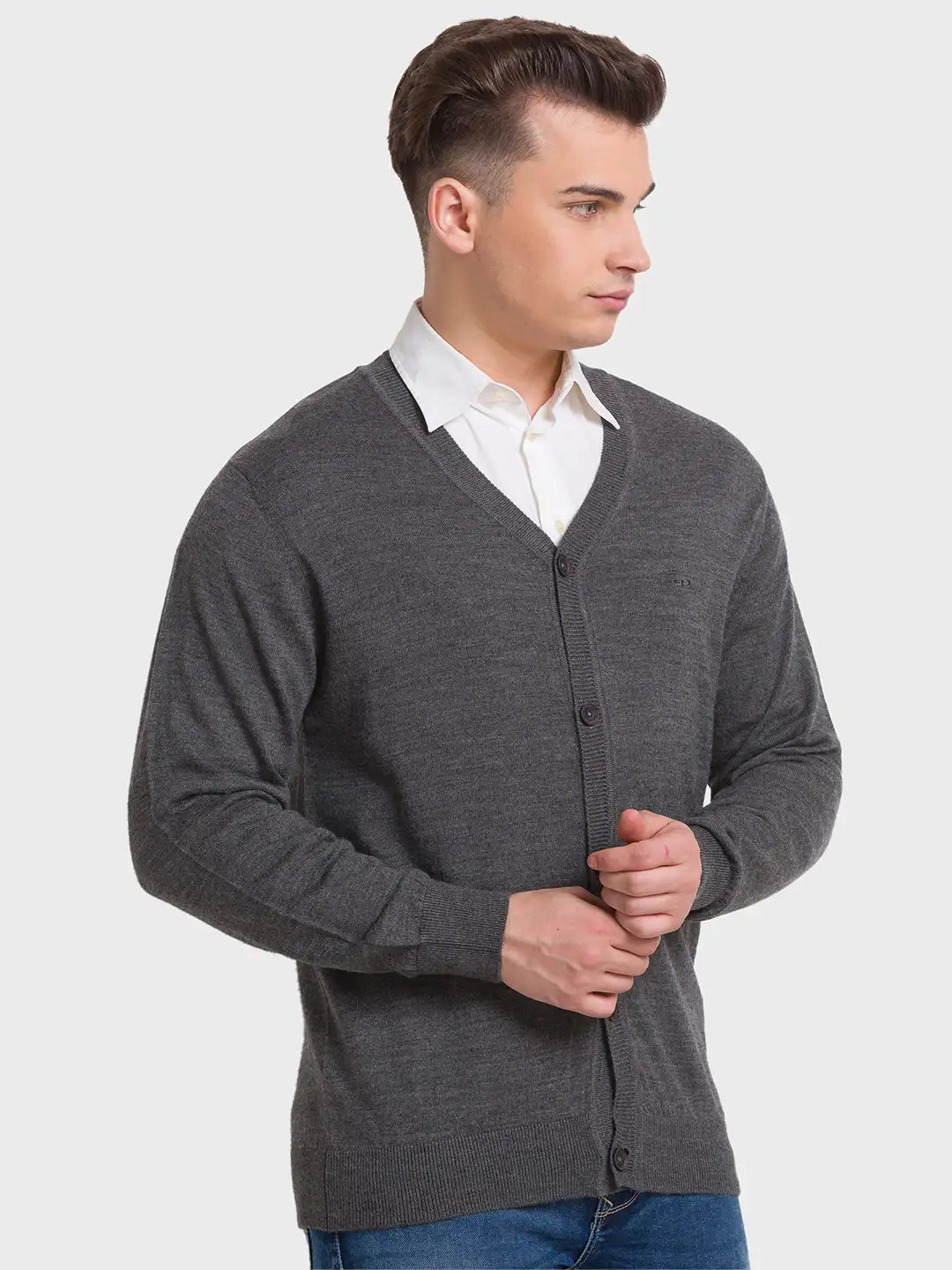 Men Tailored Fit Black Sweater