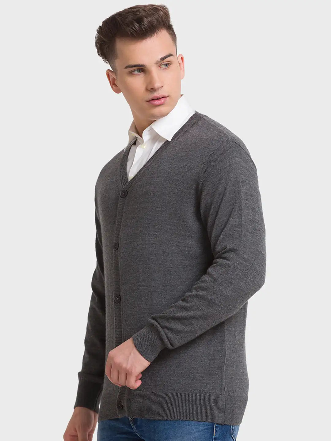 Men Tailored Fit Black Sweater