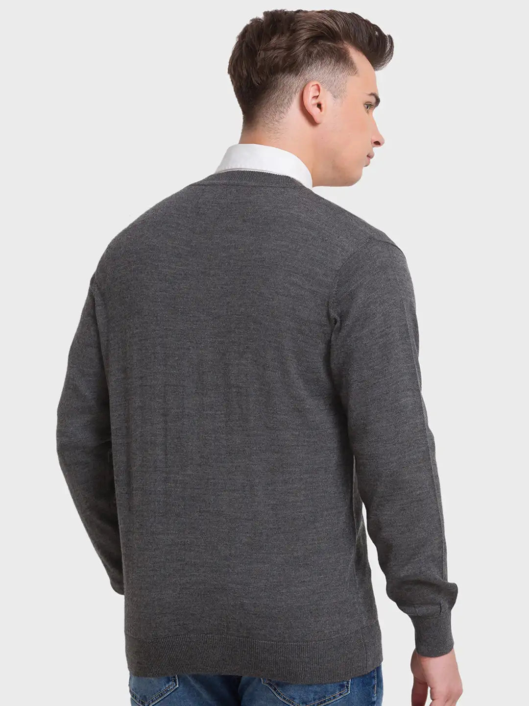 Men Tailored Fit Black Sweater