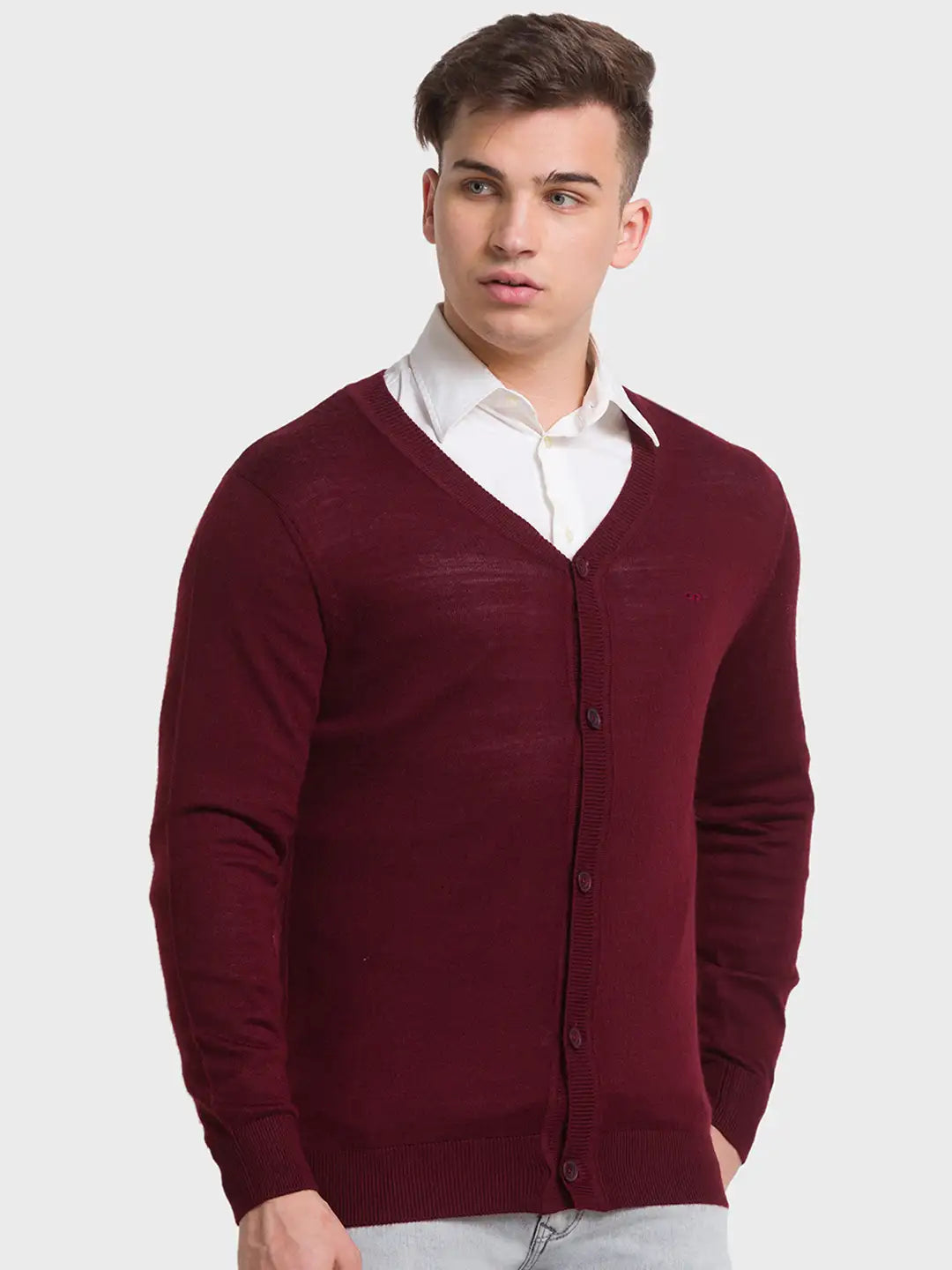 Men Tailored Fit Red Sweater