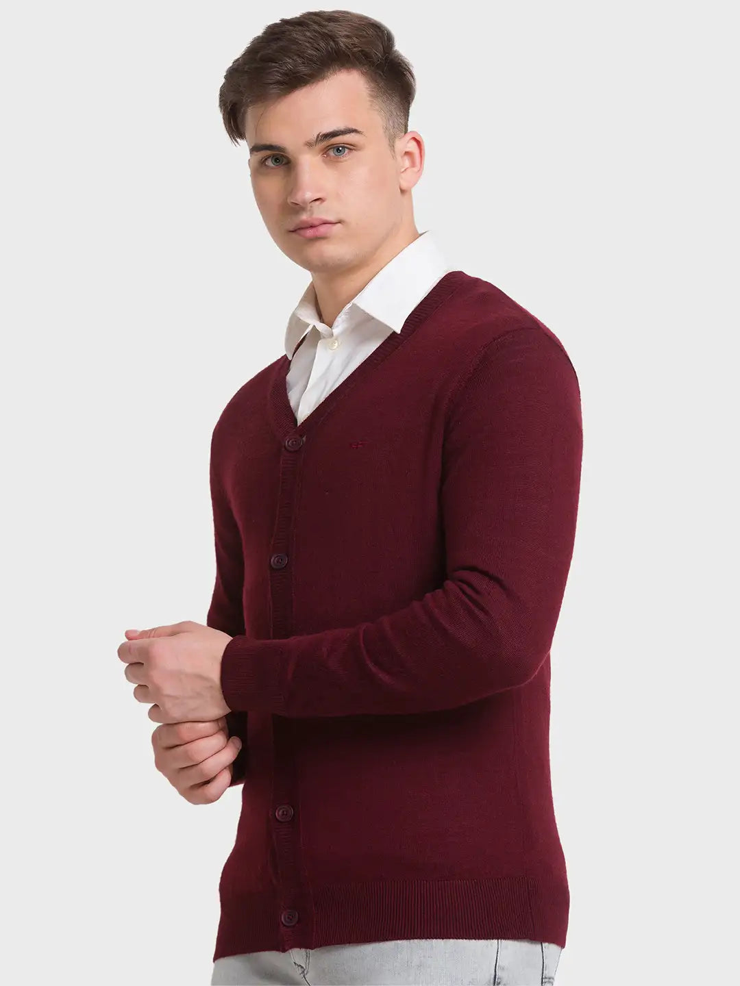 Men Tailored Fit Red Sweater