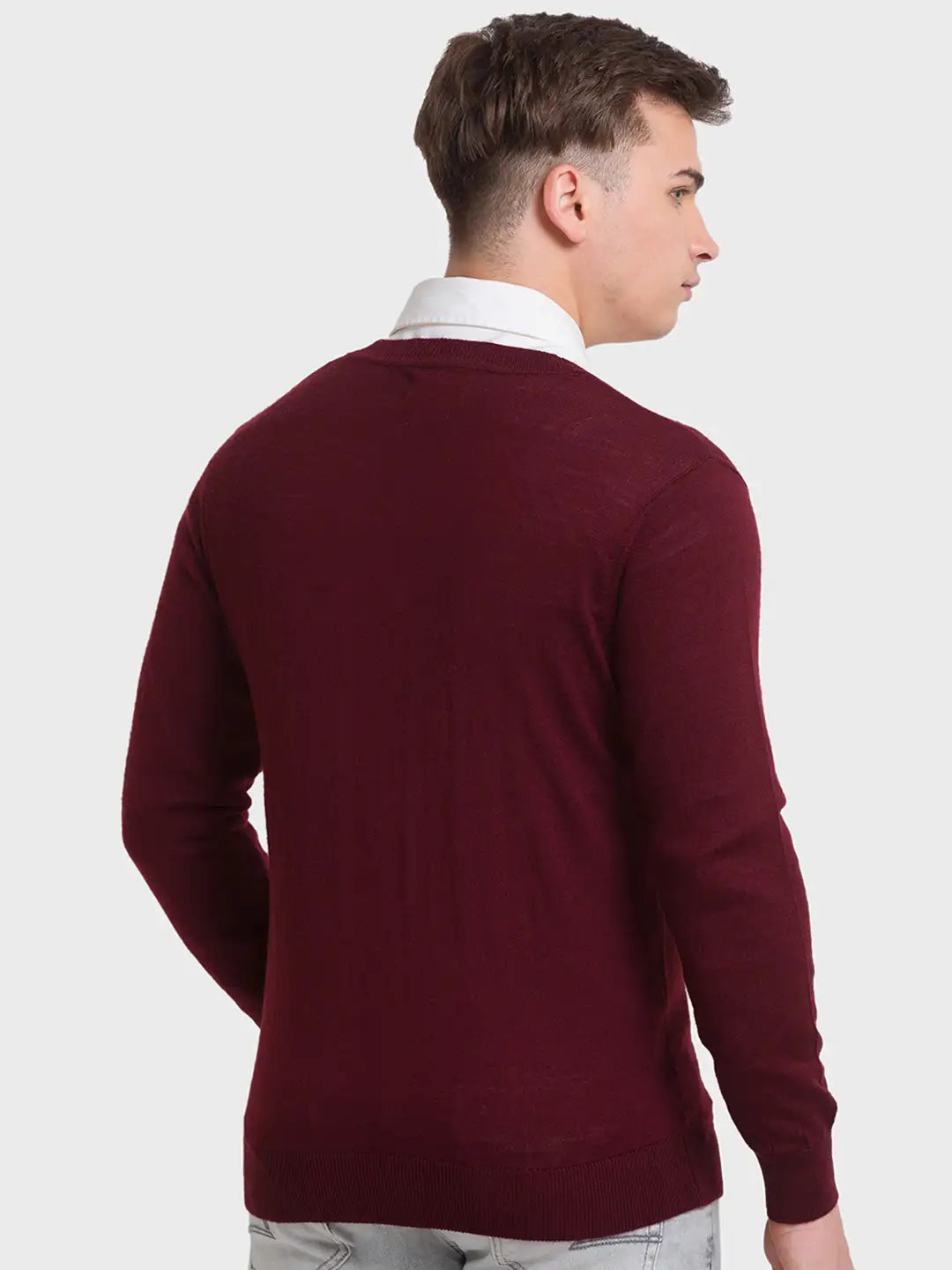 Men Tailored Fit Red Sweater