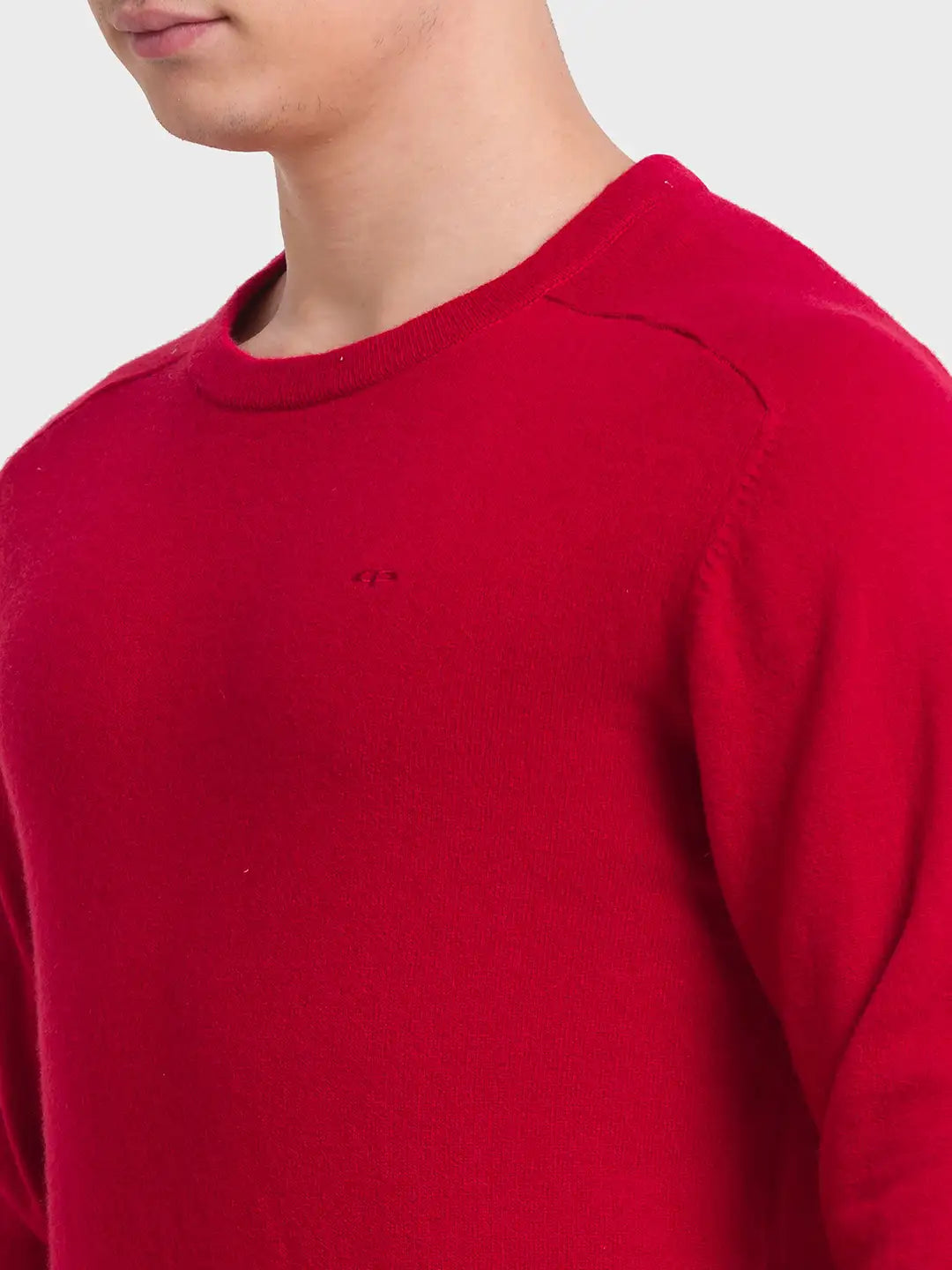 Men Tailored Fit Blue Sweater