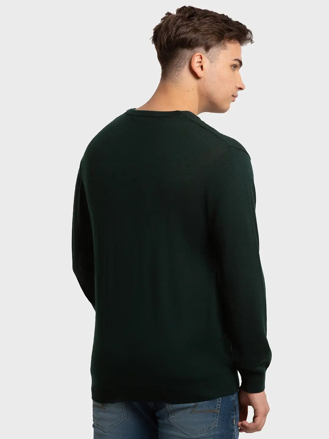 Men Tailored Fit Black Sweater