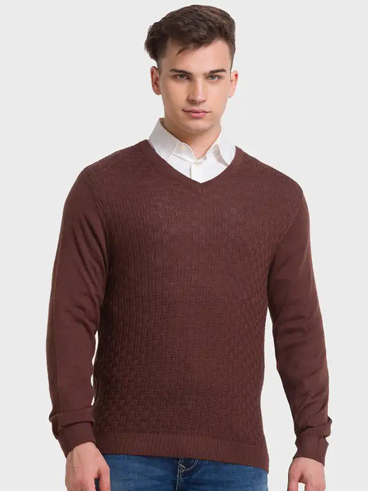 Men Tailored Fit Red Winter Wear