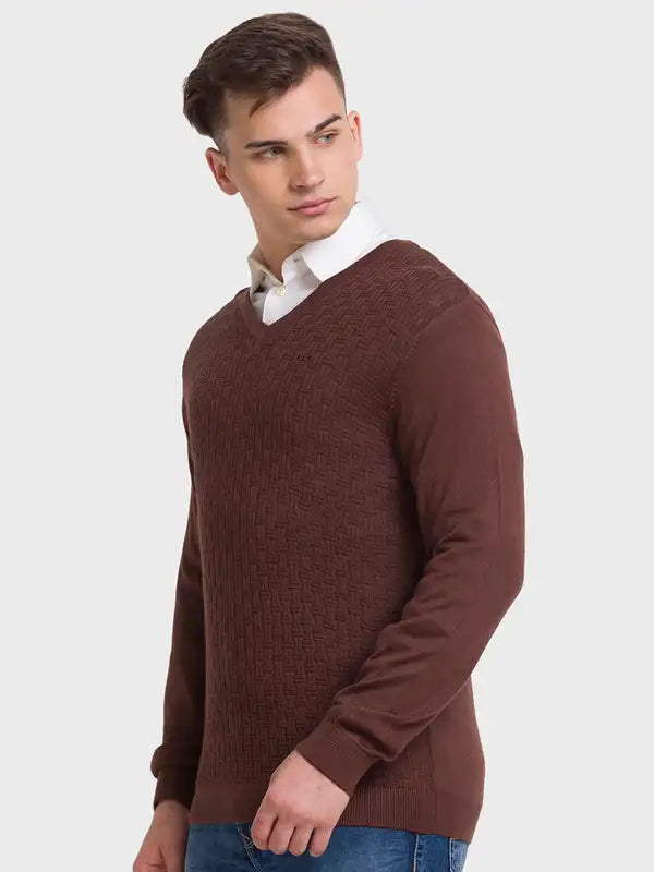 Men Tailored Fit Red Winter Wear