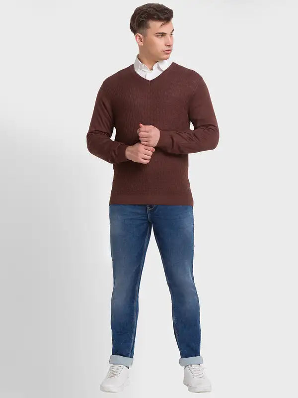 Men Tailored Fit Red Winter Wear