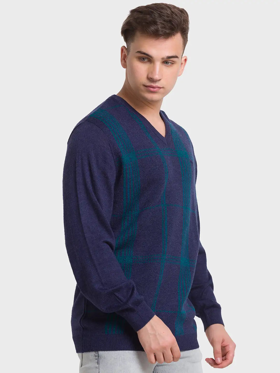 Men Tailored Fit Orange Sweater