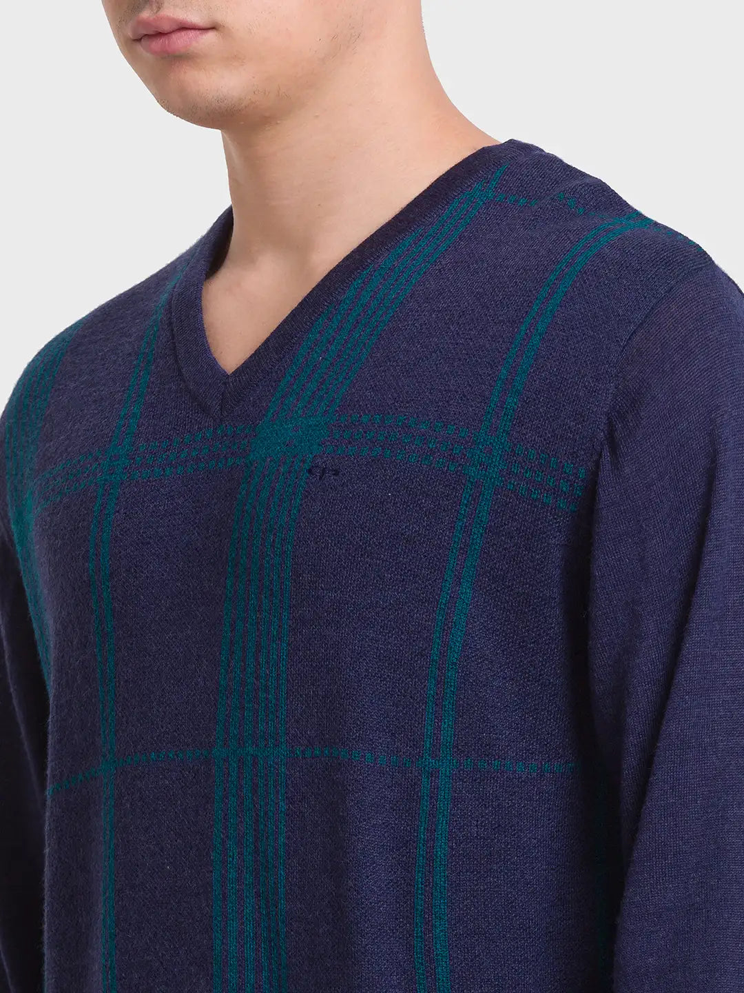 Men Tailored Fit Orange Sweater