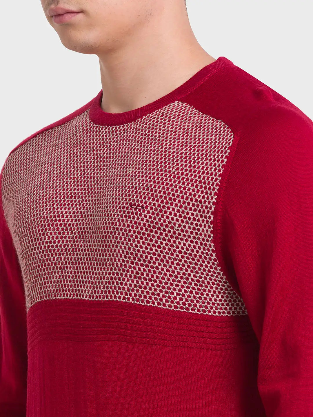 ColorPlus Men White Stripe Slim Fit Cotton Half Sleeve T-Shirt