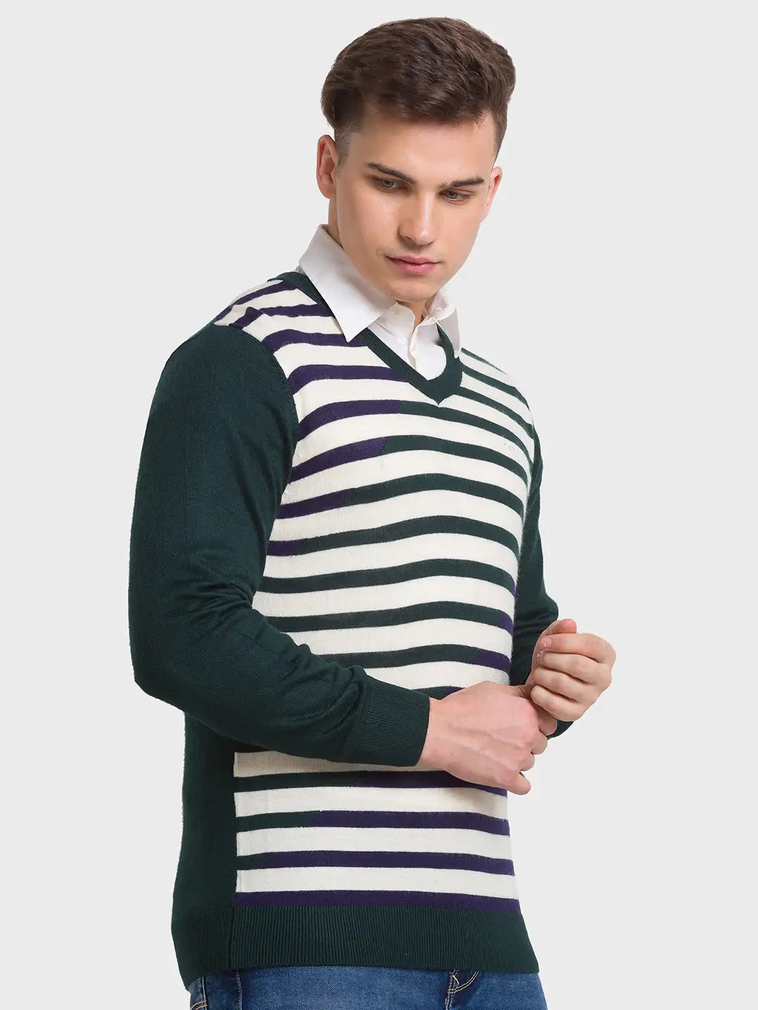 Park Avenue Men Red Slim Fit Self Design Cotton Full Sleeves Semi Cut Away Collar Shirt