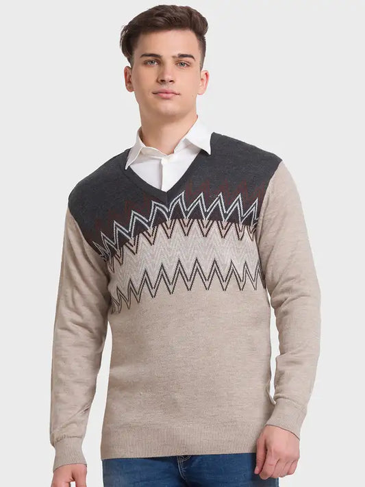 Men Tailored Fit Grey Winter Wear