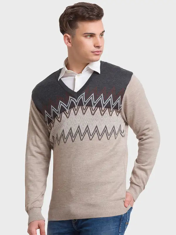 Men Tailored Fit Grey Winter Wear