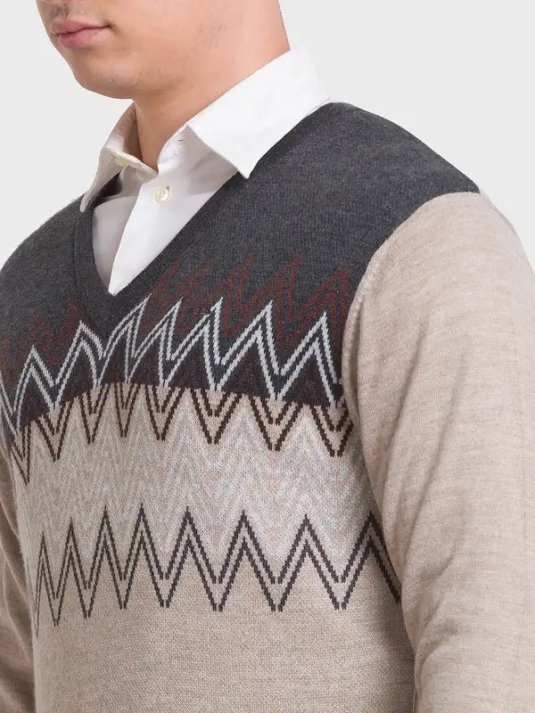 Men Tailored Fit Grey Winter Wear