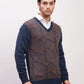 Park Avenue Men Blue Print Slim Fit Cotton Blend T-Shirt