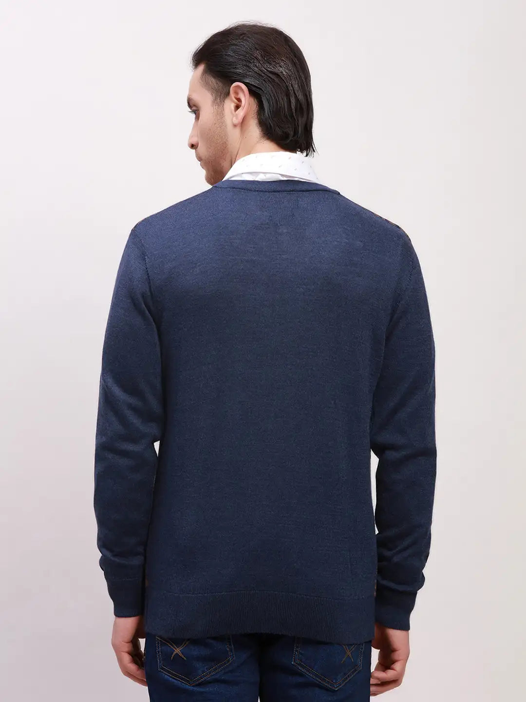 Park Avenue Men Blue Print Slim Fit Cotton Blend T-Shirt