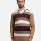 ColorPlus Men Blue Jacquard Regular Fit Acrlic Blend Full Sleeve V Neck Sweater
