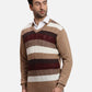 ColorPlus Men Blue Jacquard Regular Fit Acrlic Blend Full Sleeve V Neck Sweater