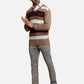 ColorPlus Men Blue Jacquard Regular Fit Acrlic Blend Full Sleeve V Neck Sweater