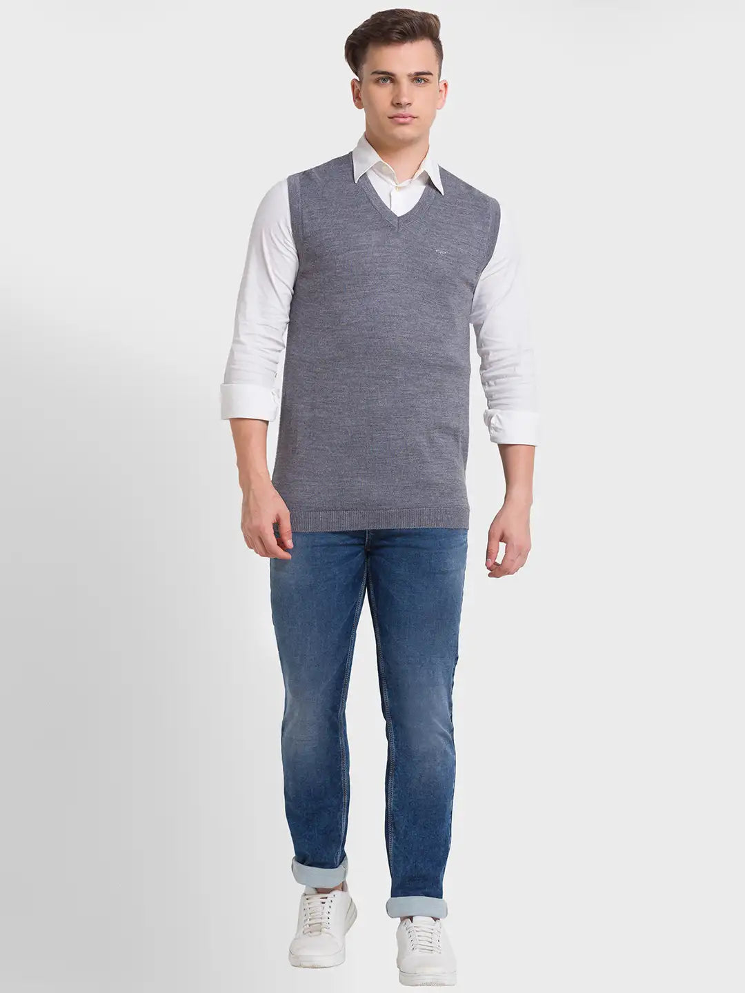Men Regular Fit Black Sweater