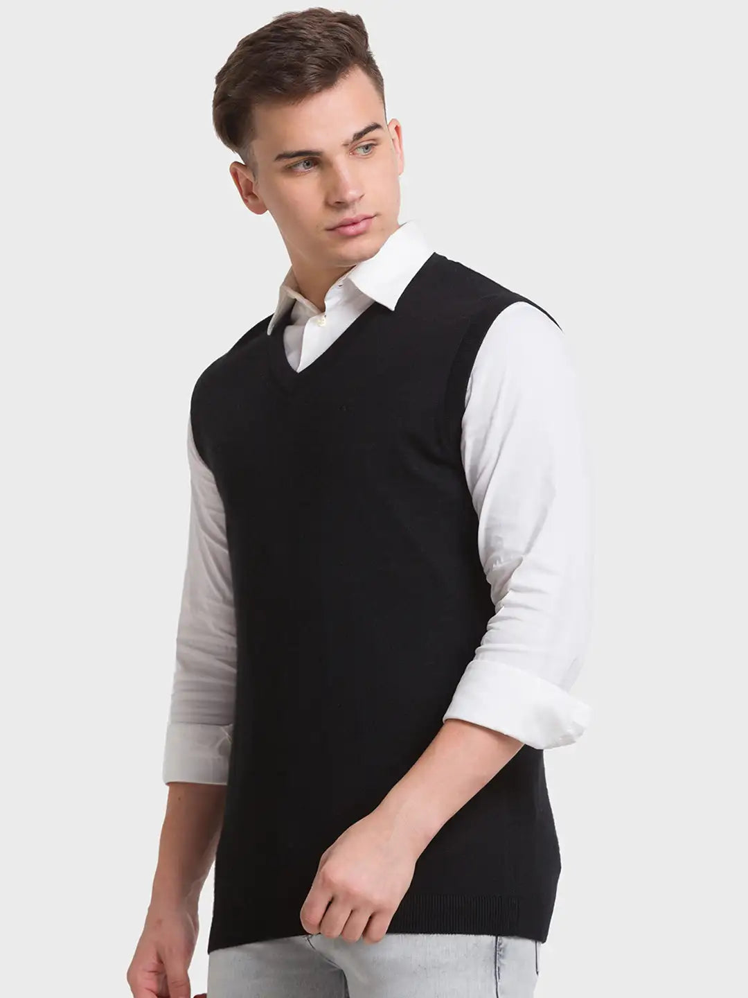 Men Regular Fit Green Sweater