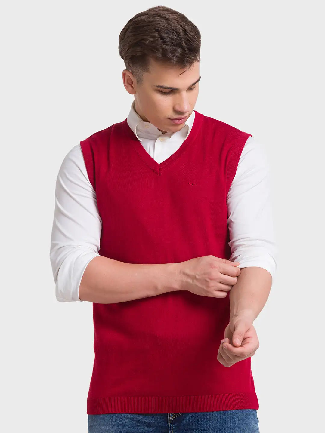 Men Regular Fit Violet Sweater