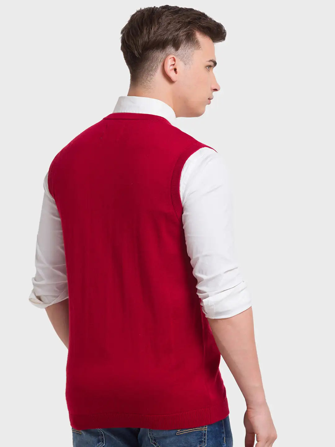 Men Regular Fit Violet Sweater