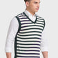 Men Grey Classic Fit Checks Polyester Blend Sleeveless Sweaters