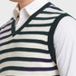 Men Grey Classic Fit Checks Polyester Blend Sleeveless Sweaters