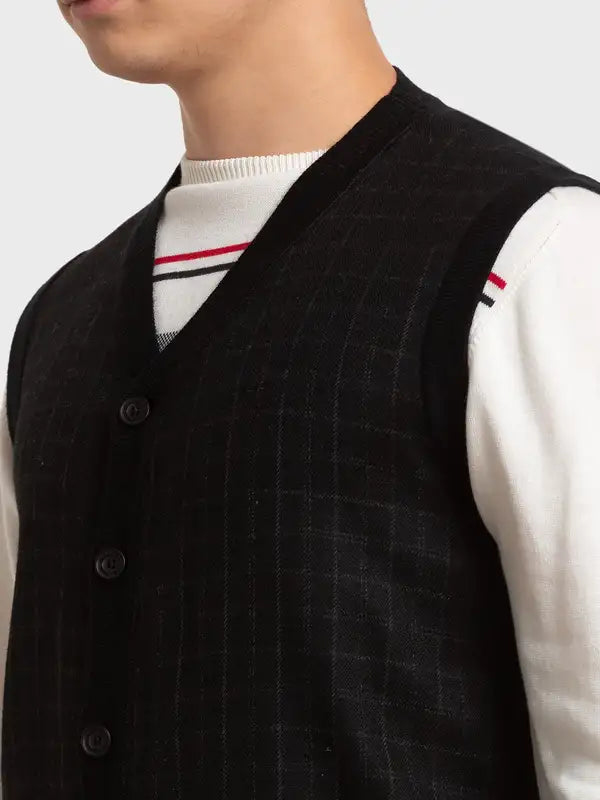 Men Classic Fit Khaki Winter Wear