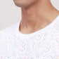 ColorPlus Men White Print Regular Fit Cotton Round Neck T-Shirt
