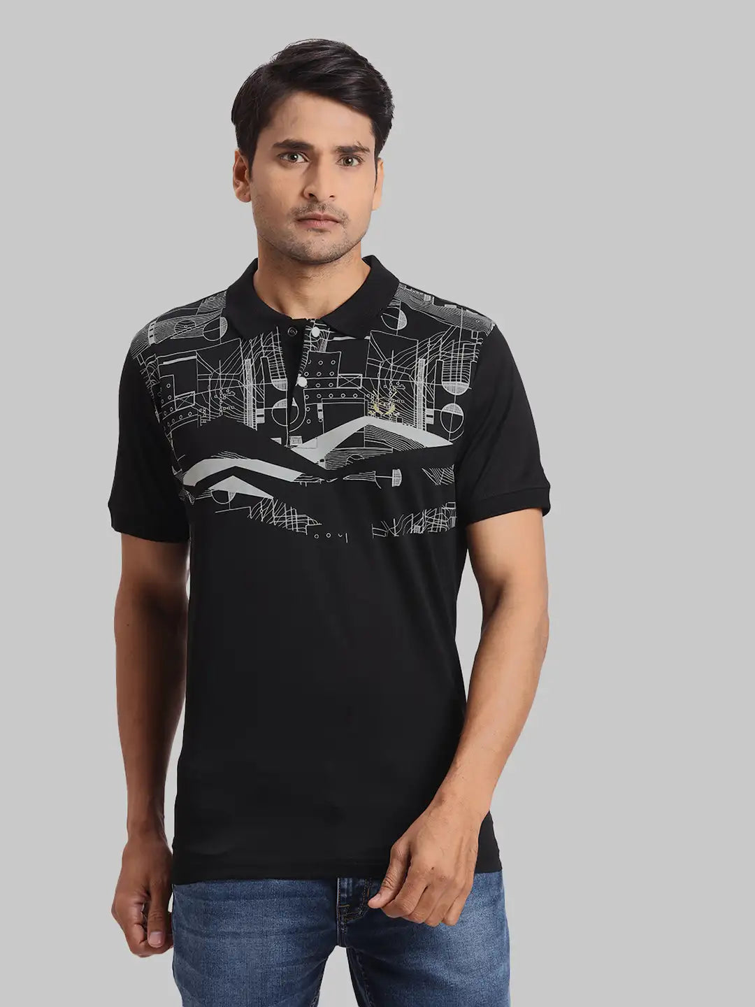 ColorPlus Regular Fit Printed Dark Green T-Shirt