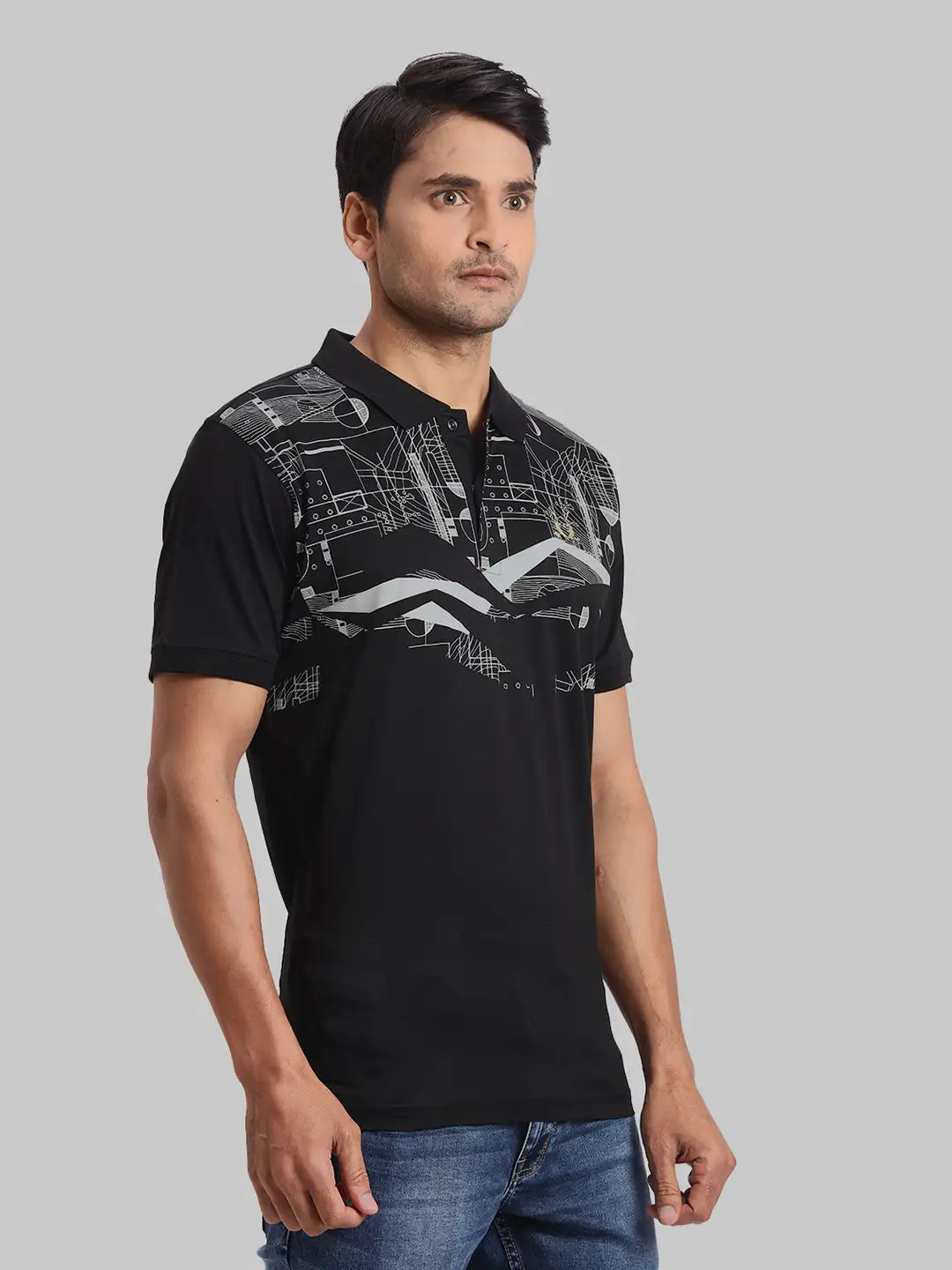 ColorPlus Regular Fit Printed Dark Green T-Shirt