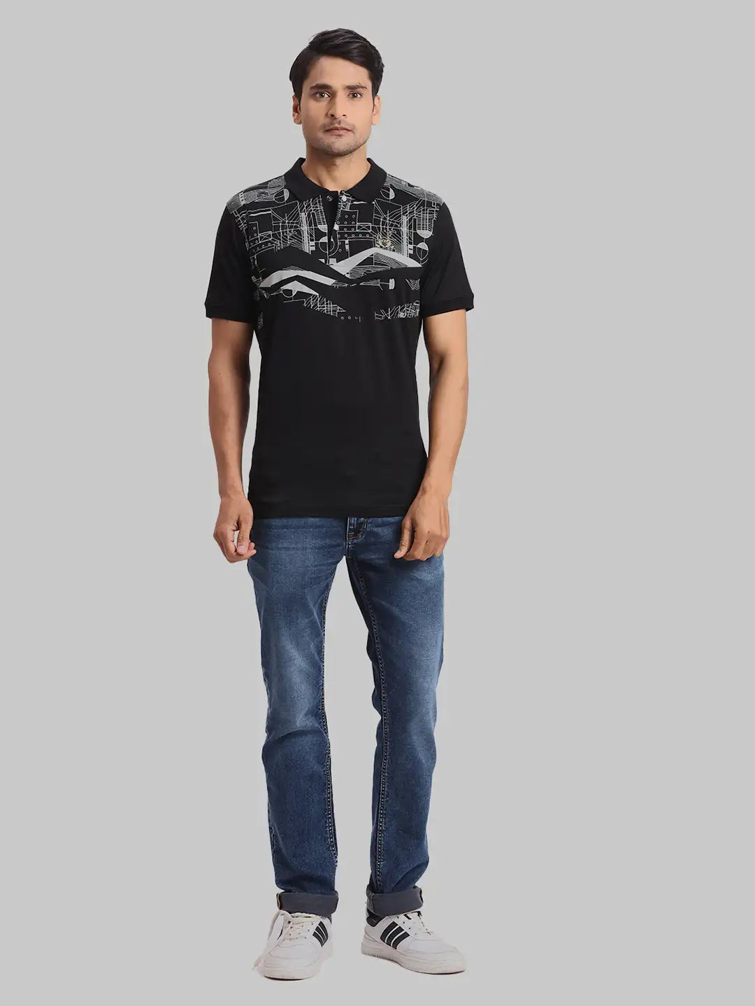 ColorPlus Regular Fit Printed Dark Green T-Shirt