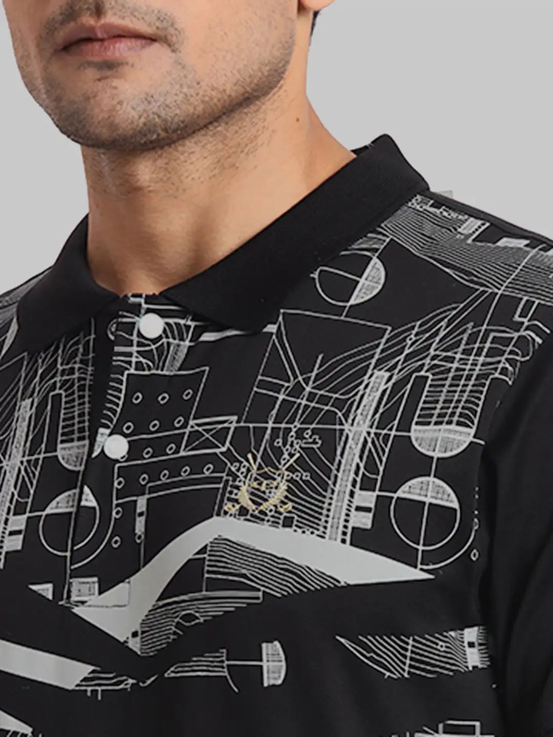 ColorPlus Regular Fit Printed Dark Green T-Shirt