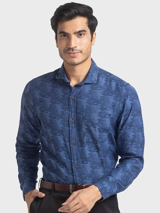 Men Slim Fit Medium Blue Sweatshirt