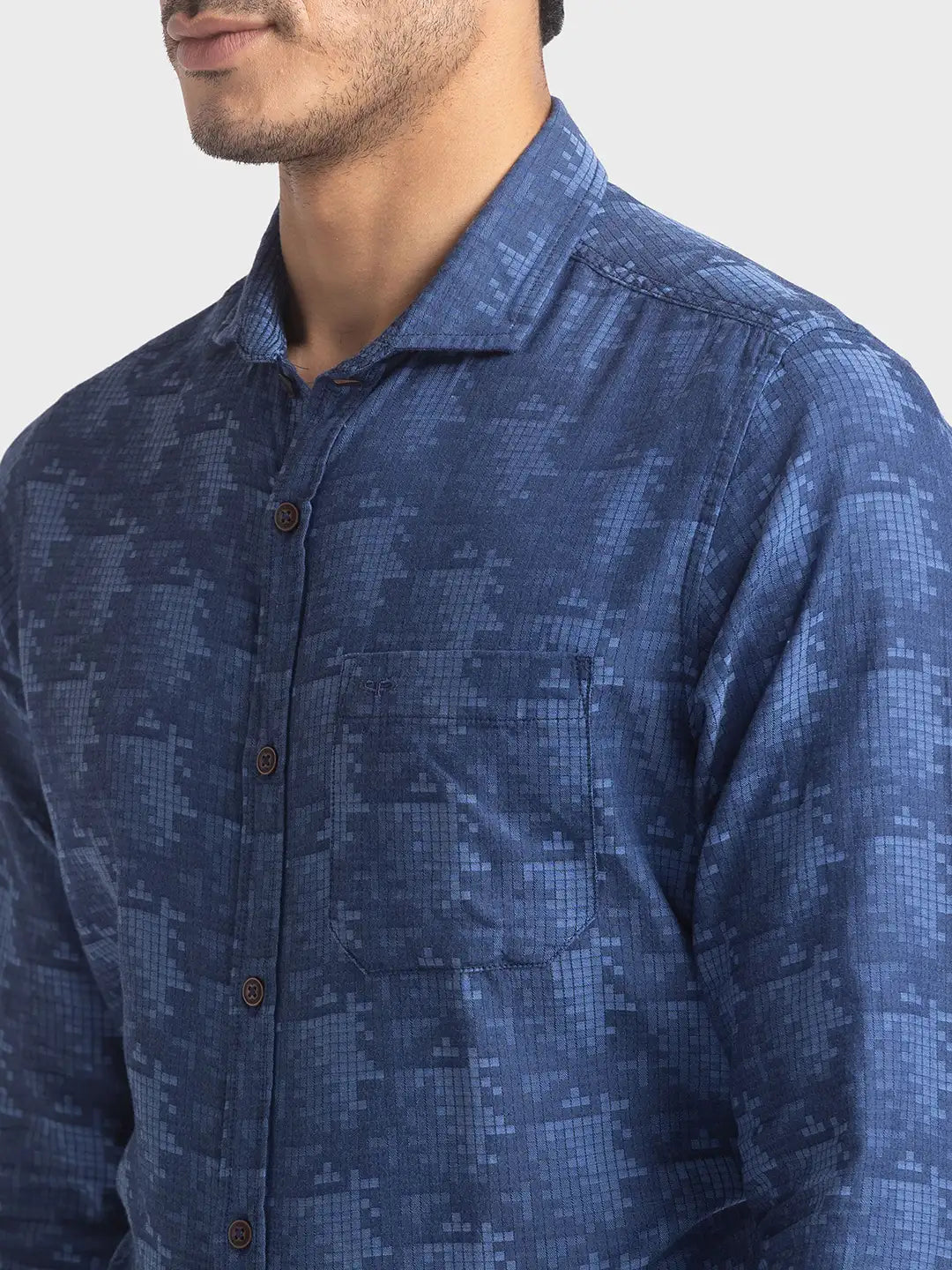 Men Slim Fit Medium Blue Sweatshirt