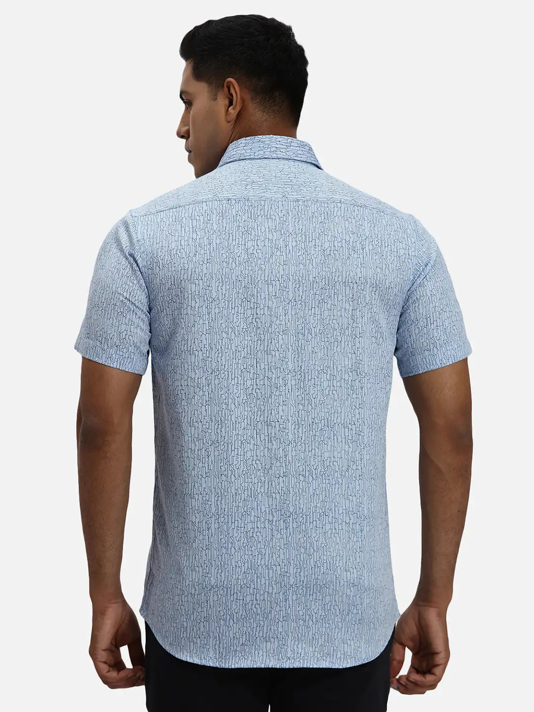 ColorPlus Regular Fit Printed Medium Orange Shirt