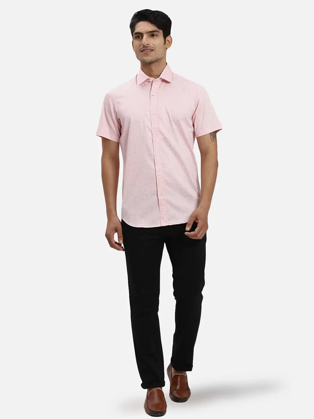 ColorPlus Regular Fit Striped White Shirt