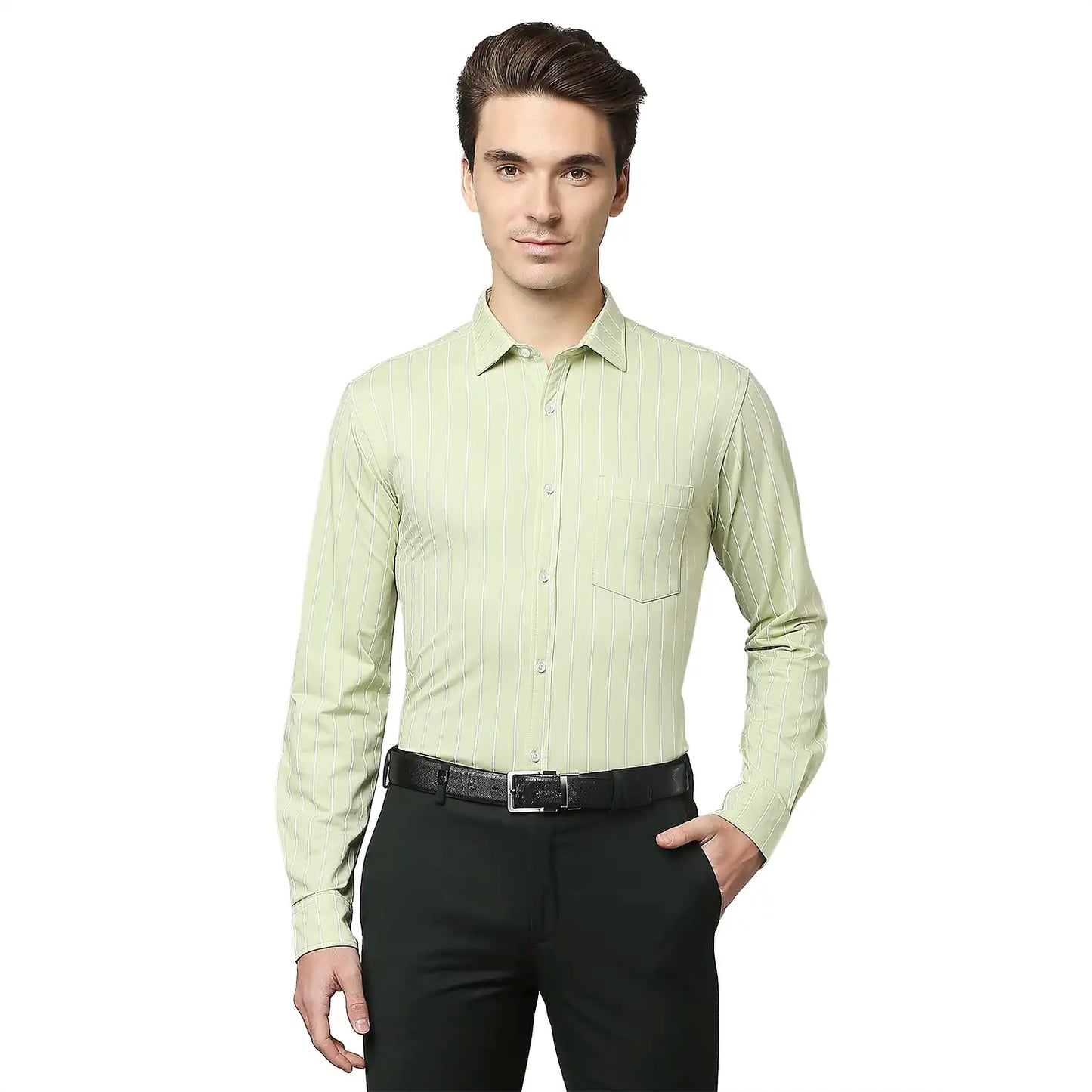 Men Slim Fit Dark Blue Shirt