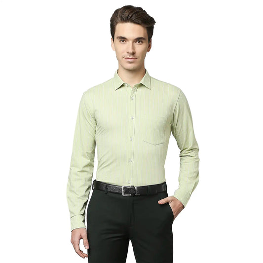 Men Slim Fit Dark Blue Shirt