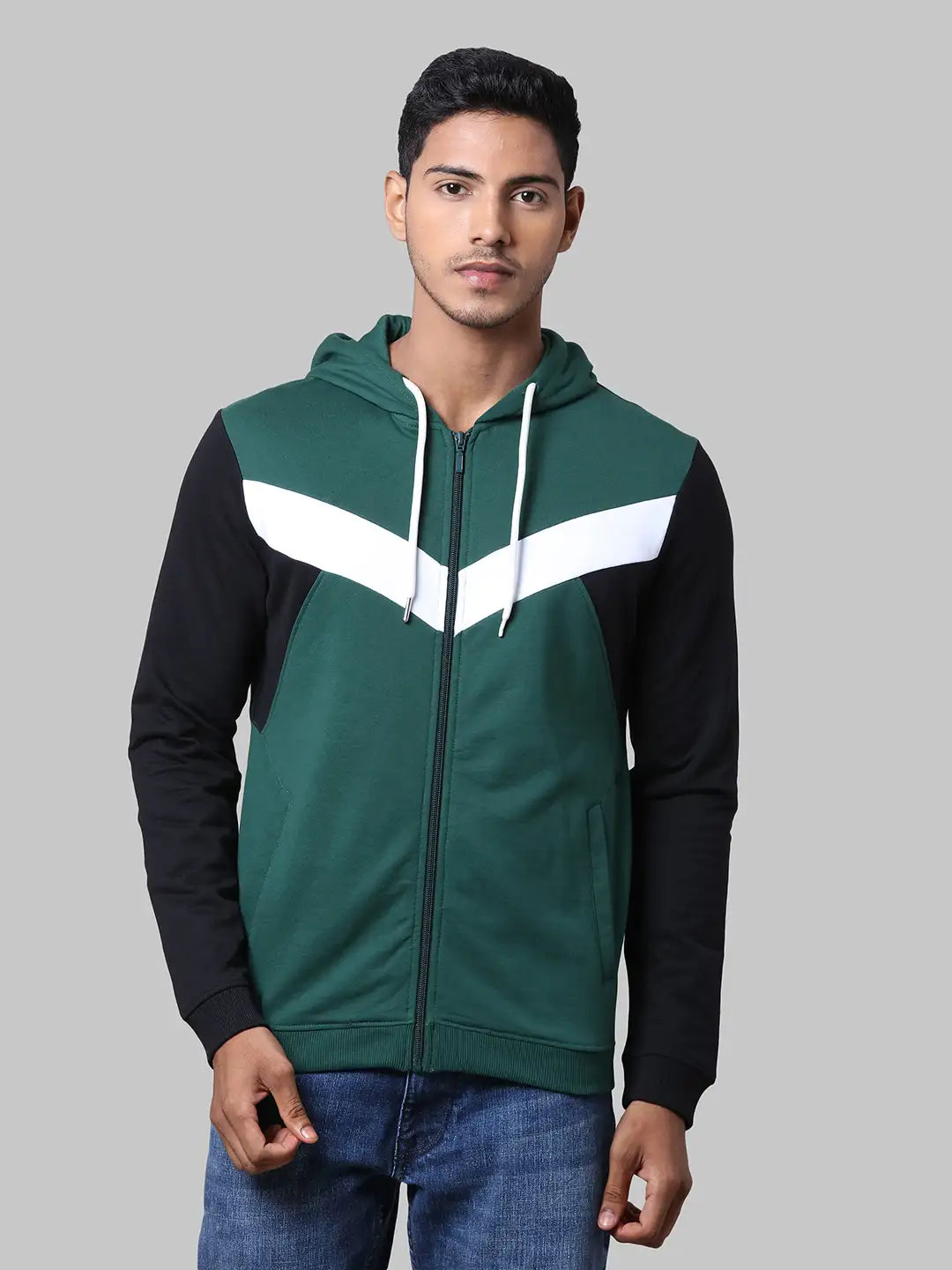 Men Slim Fit Green Sweatshirt