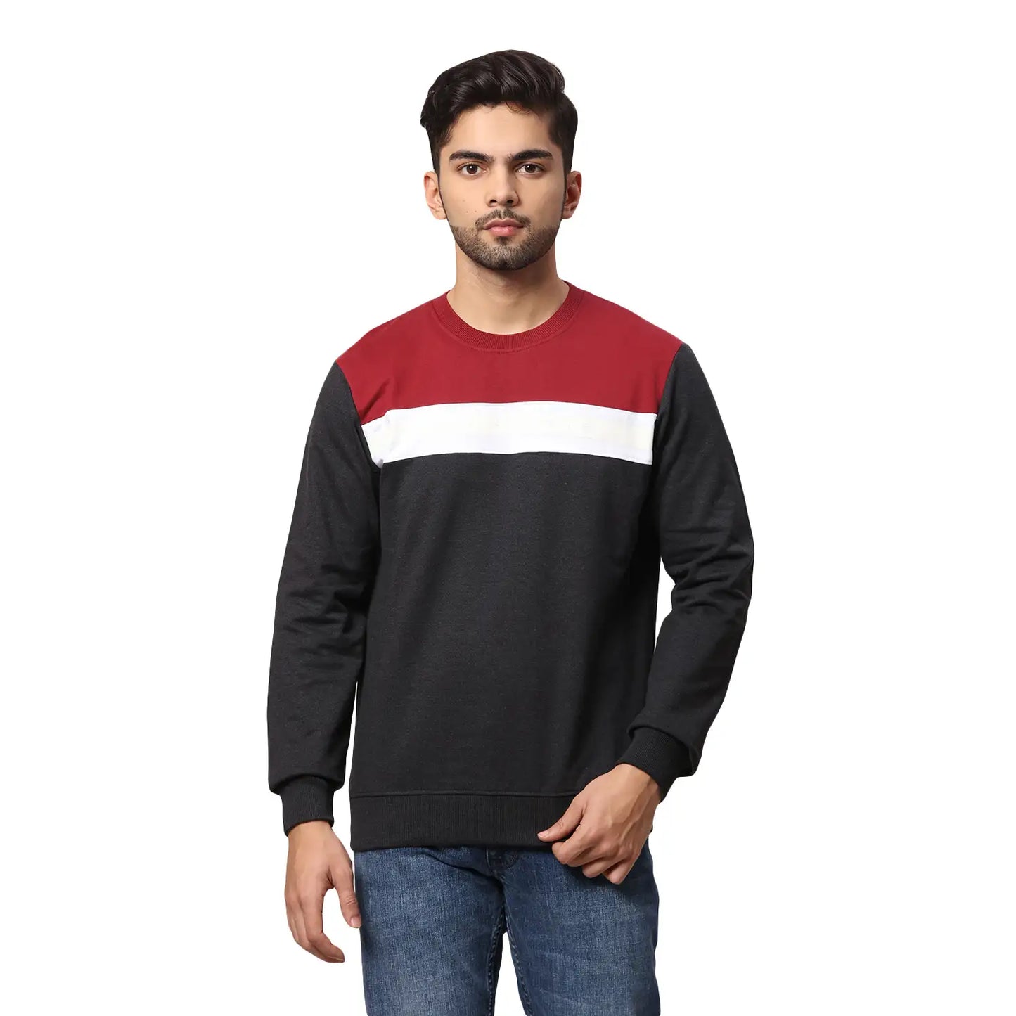 Men Slim Fit Black Sweatshirt
