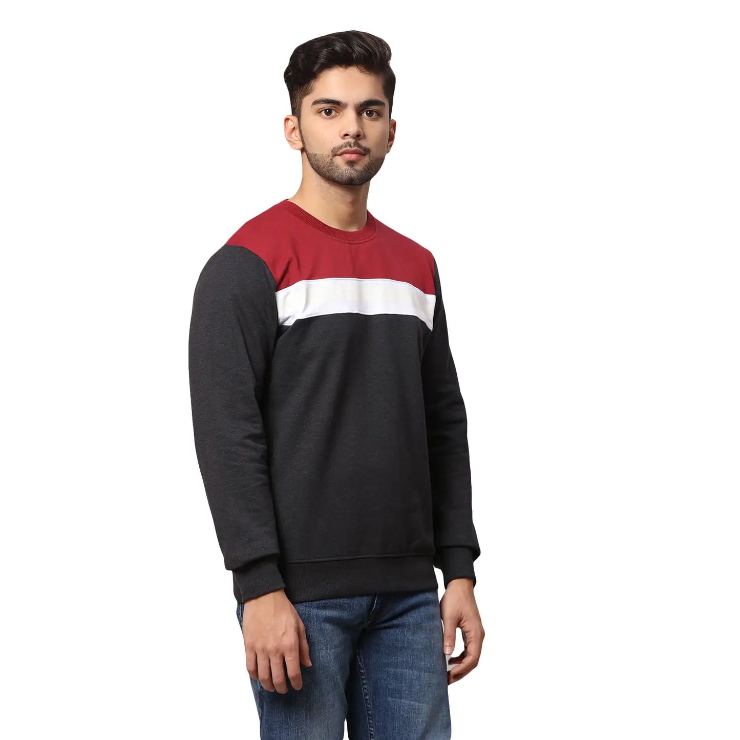 Men Slim Fit Black Sweatshirt
