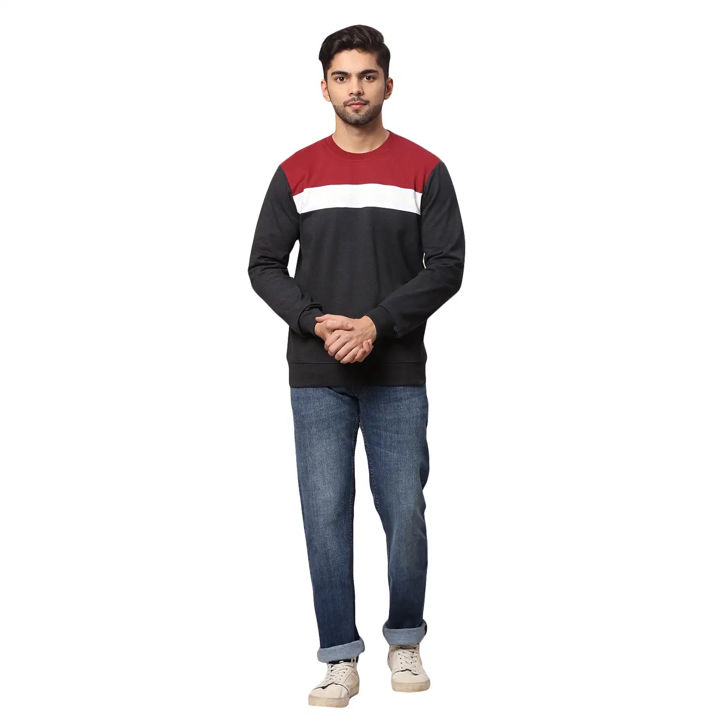 Men Slim Fit Black Sweatshirt